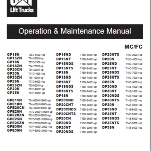 Caterpillar GP18ZN Lift Trucks Service, Operation & Maintenance Manuals - PDF DOWNLOAD