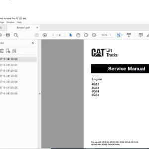 Caterpillar GP20 MC Lift Truck Service Manual - PDF DOWNLOAD