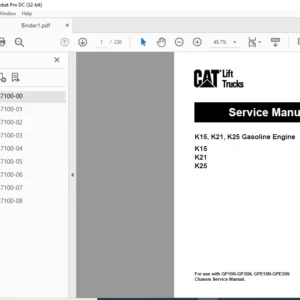 Caterpillar GP20CNT Lift Truck Service Manuals - PDF DOWNLOAD
