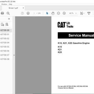 Caterpillar GP20ND Lift Trucks Service Manual - PDF DOWNLOAD