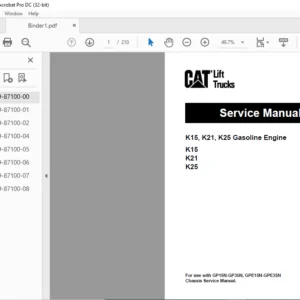Caterpillar GP20NT Lift Trucks Service Manual - PDF DOWNLOAD