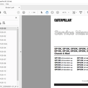 Caterpillar GP25K FC Lift Trucks Service Manual - PDF DOWNLOAD