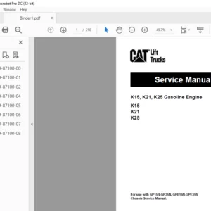 Caterpillar GP25NT Lift Trucks Service Manual - PDF DOWNLOAD