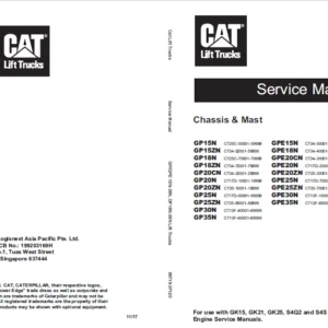 Caterpillar GP25ZN Lift Truck Service Manuals - PDF DOWNLOAD