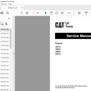 Caterpillar GP30 Lift Trucks Service Manuals - PDF DOWNLOAD