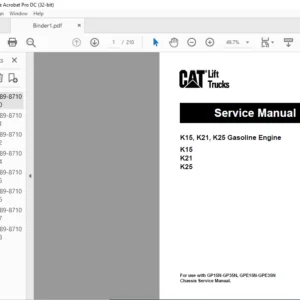 Caterpillar GP30ND Lift Trucks Service Manual - PDF DOWNLOAD