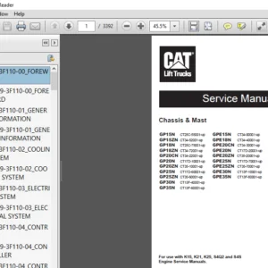 Caterpillar GP35N Lift Truck Service Manuals - PDF DOWNLOAD