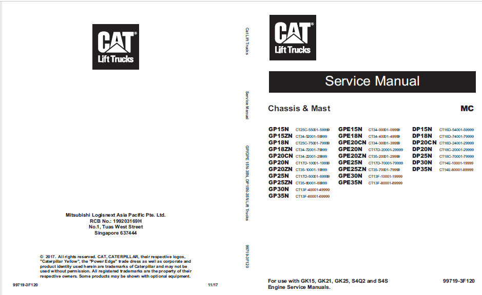 Caterpillar GP35N Lift Truck Service Manuals - PDF DOWNLOAD ...