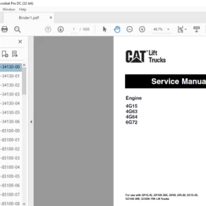 Caterpillar GP40 Lift Trucks Service Manuals - PDF DOWNLOAD