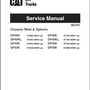 Caterpillar GP40KL Lift Trucks Service Manuals - PDF DOWNLOAD