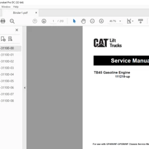 Caterpillar GP50CNF Lift Trucks Service Manual - PDF DOWNLOAD
