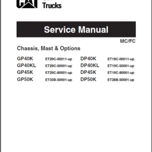 Caterpillar GP50K Lift Truck Service Manuals - PDF DOWNLOAD