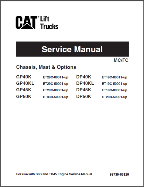 Caterpillar GP50K Lift Truck Service Manuals - PDF DOWNLOAD ...