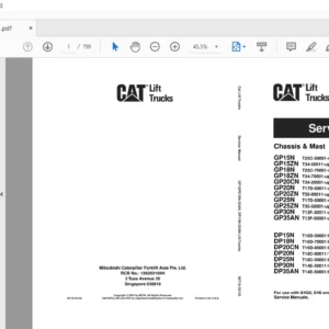 Caterpillar GPE15ZN Lift Trucks Service Manuals - PDF DOWNLOAD