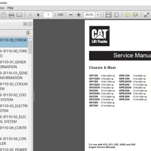 Caterpillar GPE25N Lift Truck Service Manuals - PDF DOWNLOAD