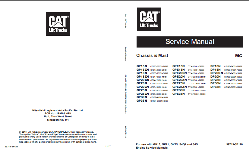 Caterpillar GPE25ZN Lift Truck Service Manuals - PDF DOWNLOAD ...