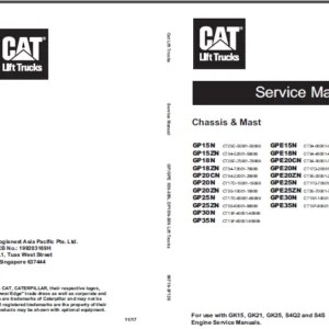 Caterpillar GPE30N Lift Truck Service Manuals - PDF DOWNLOAD