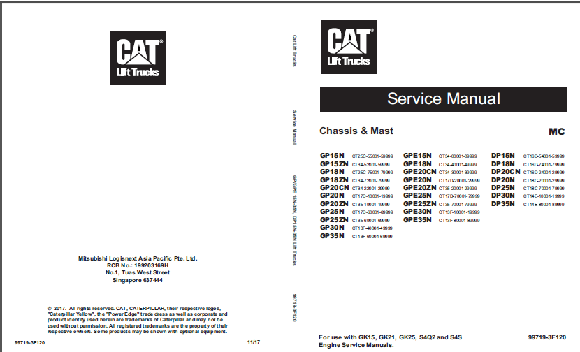 Caterpillar GPE30N Lift Truck Service Manuals - PDF DOWNLOAD ...