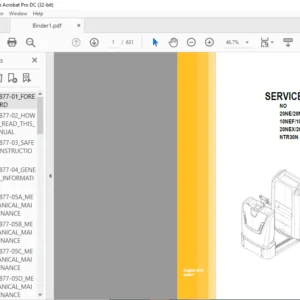 Caterpillar NO20NEXP Lift Trucks Service, Operation & Maintenance Manuals - PDF DOWNLOAD