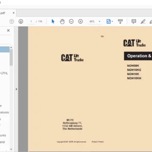 Caterpillar NOH08K Lift Trucks Operation & Maintenance Manual - PDF DOWNLOAD
