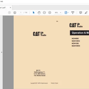 Caterpillar NOH10KH Lift Trucks Operation & Maintenance Manuals - PDF DOWNLOAD