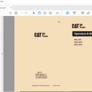Caterpillar NOL10KF Lift Trucks Operation & Maintenance Manual - PDF DOWNLOAD