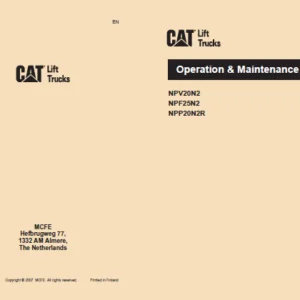 Caterpillar NPP 18N2R 20N2R Lift Trucks Service Manual - PDF DOWNLOAD