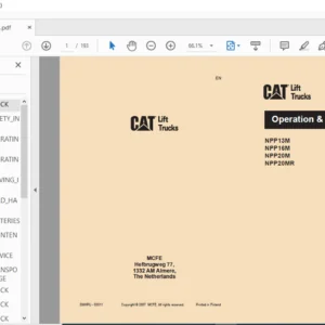 Caterpillar NPP20M Lift Trucks Operation & Maintenance Manual - PDF DOWNLOAD