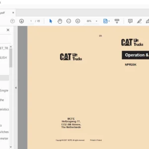 Caterpillar NPR20K Lift Trucks Operation & Maintenance Manual - PDF DOWNLOAD