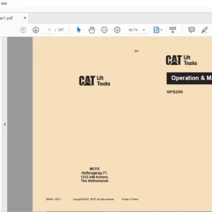 Caterpillar NPS20N Lift Trucks Operation & Maintenance Manual - PDF DOWNLOAD