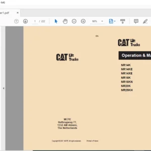 Caterpillar NR14KE Lift Trucks Operation & Maintenance Manual - PDF DOWNLOAD