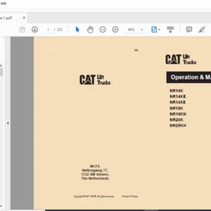 Caterpillar NR14XE Lift Trucks Operation & Maintenance Manual - PDF DOWNLOAD