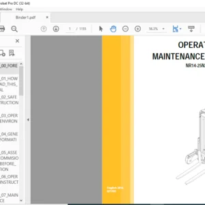 Caterpillar NR16N2H Lift Trucks Service, Operation & Maintenance Manuals - PDF DOWNLOAD