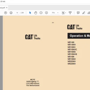 Caterpillar NR16NHC Lift Trucks Operation & Maintenance Manual - PDF DOWNLOAD