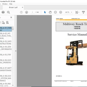Caterpillar NRM20K NRM25K Multiway Reach Truck Service Manual - PDF DOWNLOAD