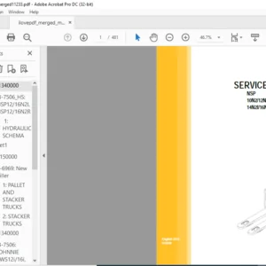 Caterpillar NSP14N2I Lift Trucks Service Manual - PDF DOWNLOAD