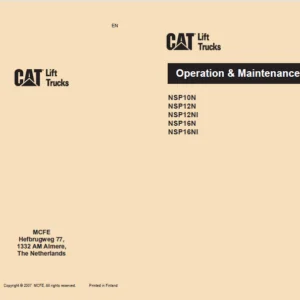 Caterpillar NSP16N Lift Trucks Operation & Maintenance Manual - PDF DOWNLOAD