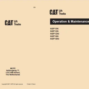 Caterpillar NSP16NI Lift Trucks Operation & Maintenance Manual - PDF DOWNLOAD