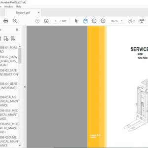Caterpillar NSR16NI Lift Trucks Service, Operation & Maintenance Manuals - PDF DOWNLOAD