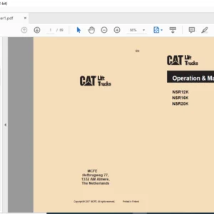 Caterpillar NSR20K Lift Trucks Operation & Maintenance Manual - PDF DOWNLOAD