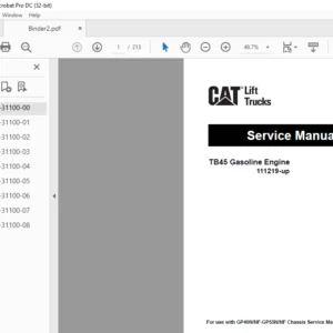 Caterpillar TB45 Gasoline Engine Service Manual - PDF DOWNLOAD