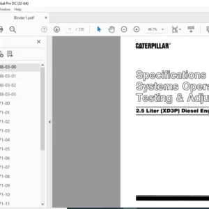 Caterpillar VC60E (2.5 Liter (ХDЗР) Diesel Engine) Specifications System Operation Testing & Adjusting Manual