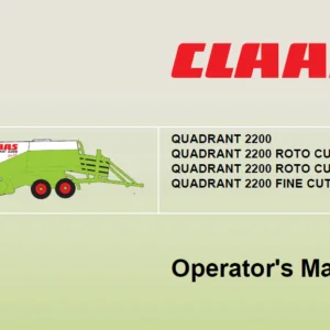 Claas Baler Quadrant 2200 Roto Cut 2200 Roto Cut HD 2200 FINE Cut Operator's Manual - PDF DOWNLOAD