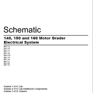 EN CAT 140 150 and 160 Motor Grader  Electrical System Schematic Manual  - PDF DOWNLOAD