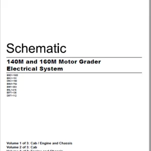 EN CAT 140M and 160M Motor Grader Power Train System Electrical System Schematic Manual  - PDF DOWNLOAD
