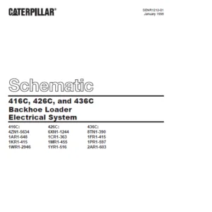 EN CAT Backhoe Loader 416C 426C 436C Electrical System SENR1212 Electric Schematic Manual - PDF DOWNLOAD