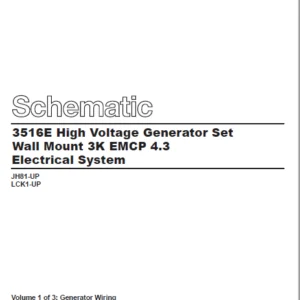 EN CAT Engine - Generator 3516E High Voltage Generator Set Wall Mount 3K EMCP 4.3 Electrical System Schematic Manual - PDF DOWNLOAD