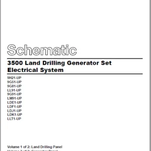 EN CAT Engine - Generator Set  3500 L Drilling Electrical System Schematic Manual - PDF DOWNLOAD