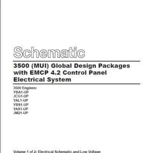 EN CAT Engine - Generator Set 3500 MUI Global Design Packages with EMCP 4.2 Control Panel Electrical System Schematic Manual