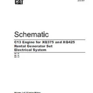 EN CAT Engine - Generator Set   C13 XQ375 XQ425 Rental Electrical System  Schematic Manual - PDF DOWNLOAD